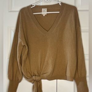 Cinq a sept Cashmere Tan v neck Sweater